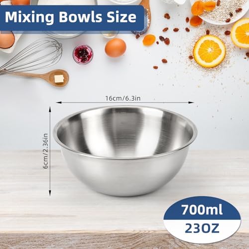 3-Piece Stainless Steel Mixing Bowls Metal Bowl Set - Image 2