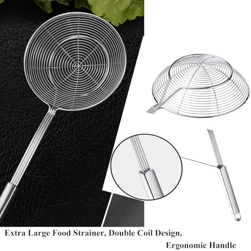 Tenta tenta kitchen Solid Stainless Steel Spider Strainer Skimmer Ladle - Image 3