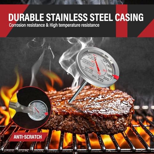 AWLKIM 2 Pack Analog Meat Thermometer Oven Safe Dial No Battery - Image 4