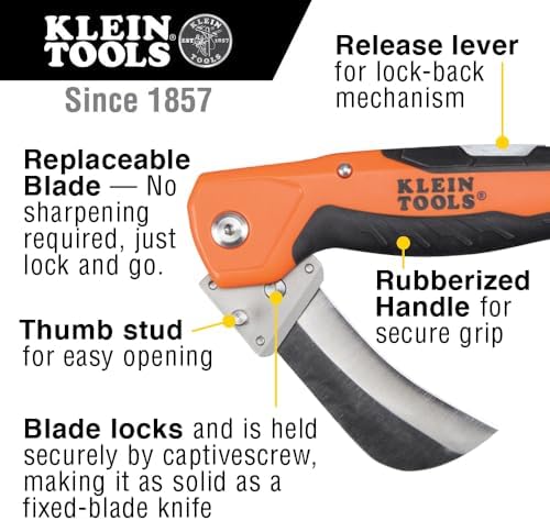 Klein Tools 44218 Cable Skinning Utility Knife, Replaceable Blade - Image 2