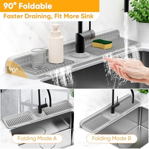 24'' Folding Faucet Mat for Kitchen Sink Splash Guard Kitchen Sink Faucet Mat - Image 5