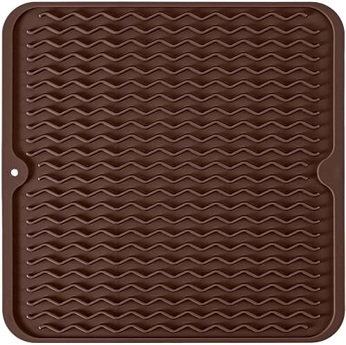 Silicone Dish Drying Mat, Non-Slip Easy Clean Sink Mat by MODENGKONGJIAN