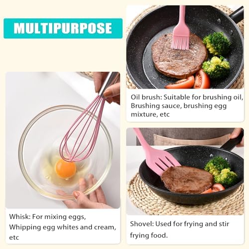 Silicone Spatula Set 5 Pieces Heat Resistant Non-Stick Rubber Spatulas - Image 4