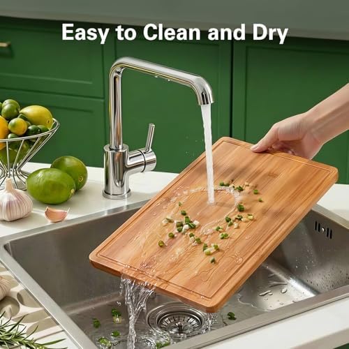 Zarler Bamboo Cutting Boards for Kitchen, Wood Cutting Board - Image 7