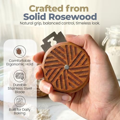 Crafted Rose Wood Bread Lame Slashing Tool, Dough Scoring Knife - Image 7
