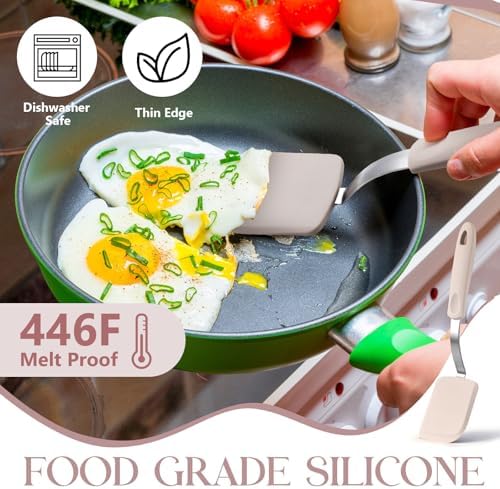 2Pcs Mini Silicone Cookie Brownie Spatula, Solid Flat - Image 4