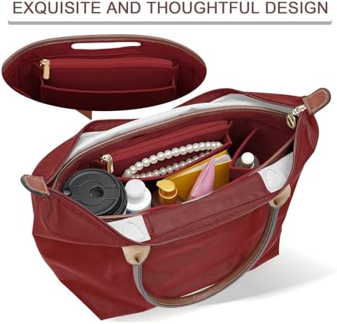 Felt Purse Organizer Insert for Longchamp Le Pliage L Bag Handbag Leather edge - Image 6
