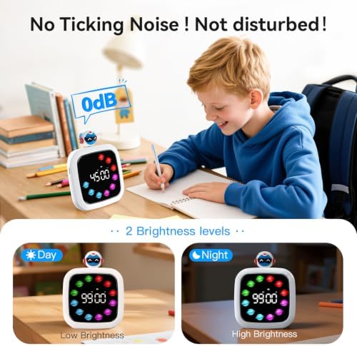 Yunbaoit Digital Visual Timer for Kids, 99-Minute Countdown, Rechargeable - Image 6