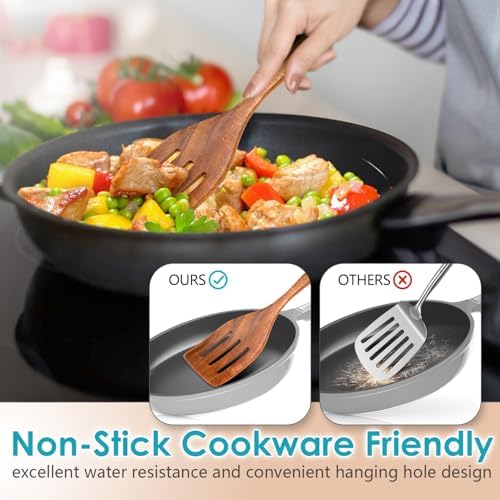HOWHONG Acacia Wood Cooking Utensils Set - Image 5