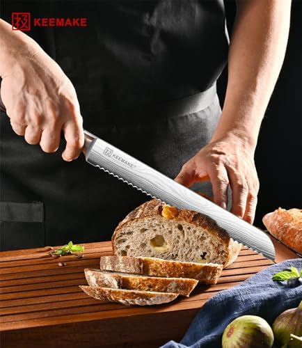 KEEMAKE 10 Inch Bread Knife for Homemade Bread, Serrated Sourdough Knife - Image 2