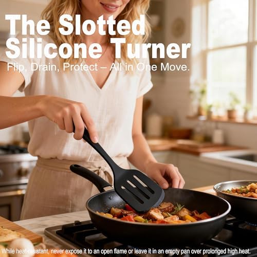 Heat Resistant Silicone Cooking Spatula and Spoon Set - Image 3