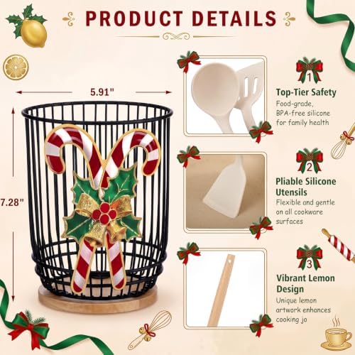 7 Pcs Christmas Kitchen Decor, Silicone Christmas Cooking Utensil - Image 3