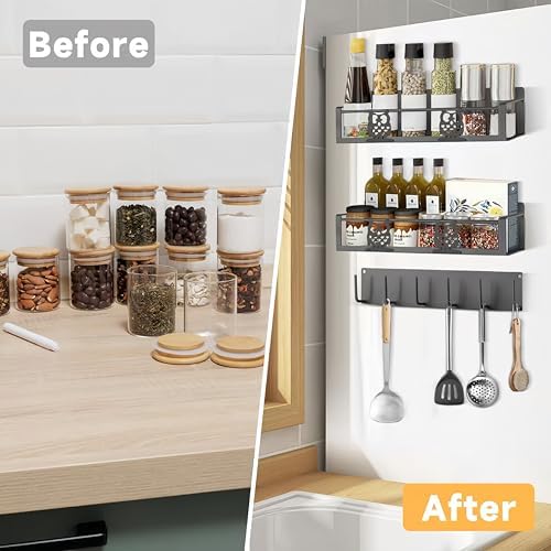 Spice Rack Magnetic for Fridge, Magnetic Fridge Shelf, Spice Shelf, Condiment - Image 5