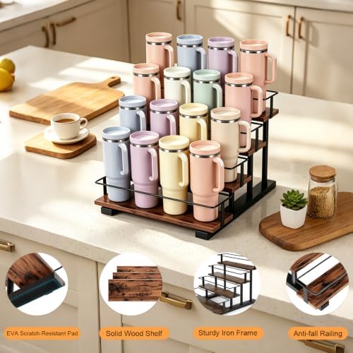 4-Tier Water Bottle Rack for 16 Stanley 40 oz Tumblers - Image 3
