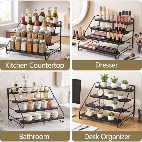 4-Tier Adjustable Depth Spice Rack Organizer - Image 7
