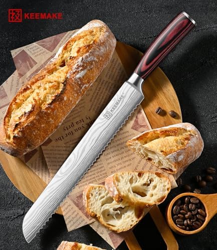 KEEMAKE 10 Inch Bread Knife for Homemade Bread, Serrated Sourdough Knife - Image 6