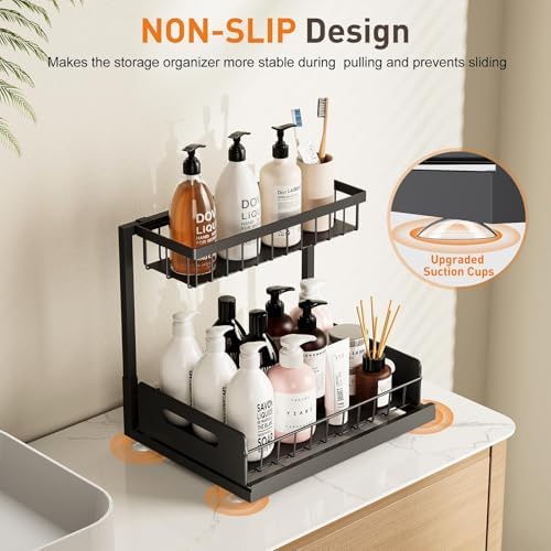 Under Kitchen Sink Organizer, Metal Pull Out Bathroom Organizers and Storage - Image 7