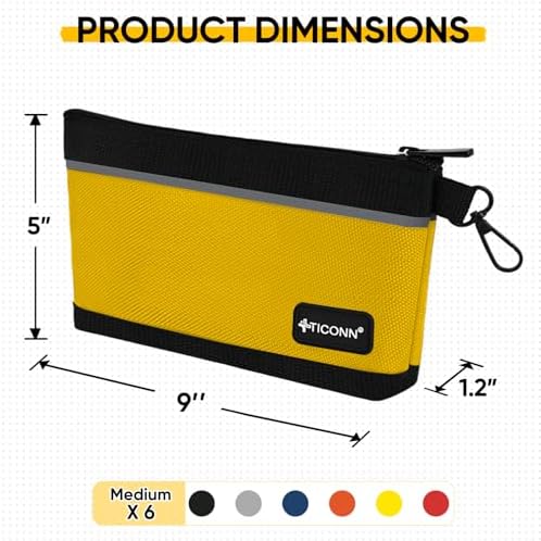 TICONN 6PK Tool Pouches with Zipper, Waterproof 1680D Oxford Small Tool Bag - Image 5