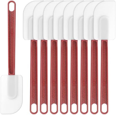 9 Pcs Silicone Spatula 10 Inch, Commercial Spatula 500℉ Heat Resistant by Telooco