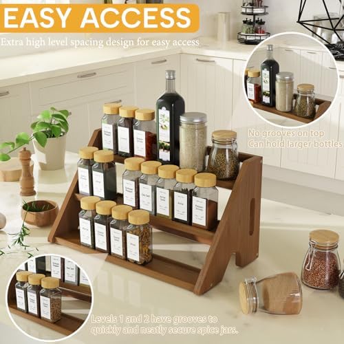 Bamboo Spice Rack Organizer -3-Tier Spice Rack - Image 3