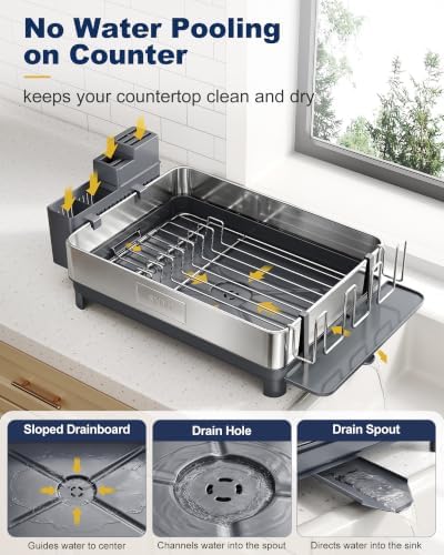 SNTD 304 Stainless Steel Dish Drying Rack - Image 5