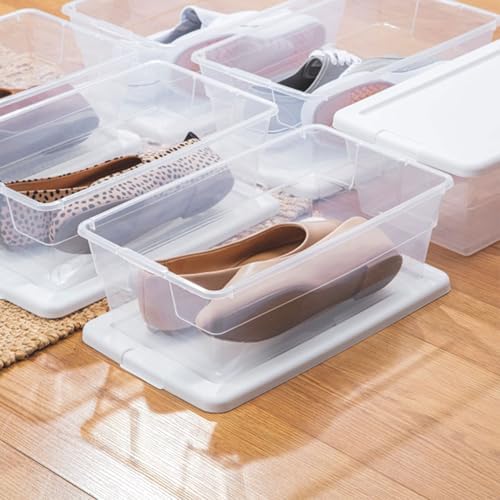 Sterilite Storage Boxes, Stackable Clear Plastic Bins, 6 Quart - Image 3