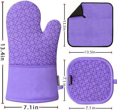 Oven Mitts and Pot Holders Sets 6pcs, Kitchen Oven Glove, High Heat Resistant - Image 2