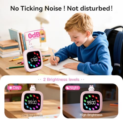 Yunbaoit Digital Visual Timer for Kids, 99-Minute Countdown, Rechargeable - Image 6