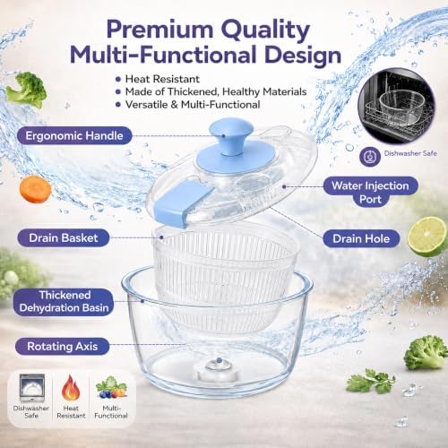 3.2 Qt Glass Salad Spinner - Image 4