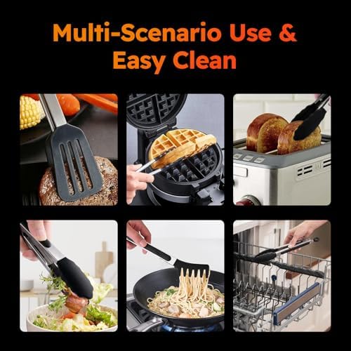 HST Tongs for Cooking with Silicone Tips 3 Pack, Kitchen Tongs - Image 5