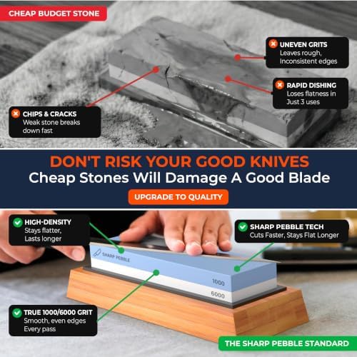 Sharp Pebble Premium Whetstone Knife Sharpening System – 1000/6000 Grit - Image 4