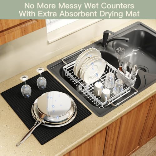 MAJALiS White Expandable Dish Drying Rack Over Sink - Image 5