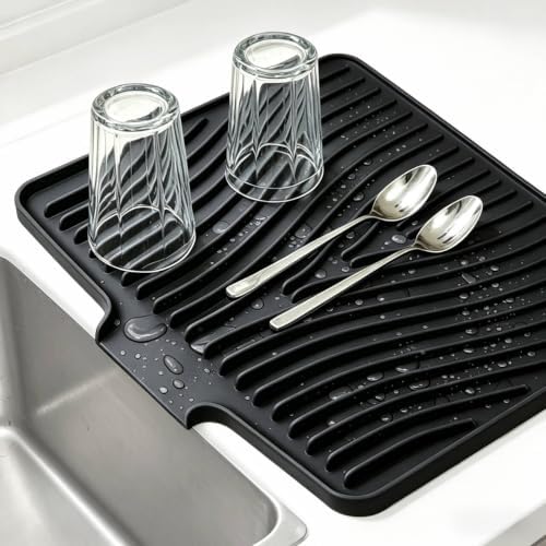 EBIGIC Silicone Dish Drying Mat, 19.7"*17" Dish Drying Pad, Kitchen Accessories by EBIGIC