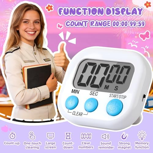 24 Pcs Multi-Function Electronic Timer Small Digital Kitchen Timer Digital Timer - Image 3