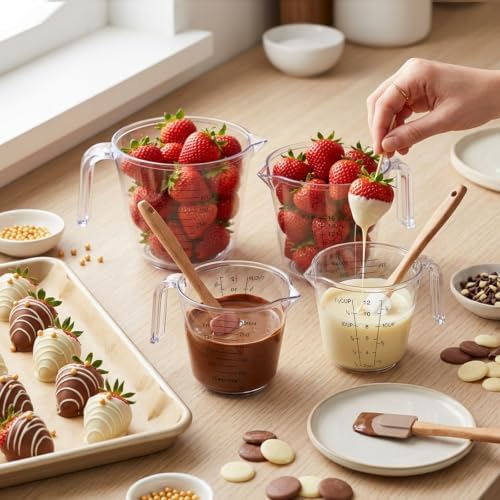 2 Pcs 1 ½ Cup Plastic Measuring Cup, Plastic Liquid Measuring Cups - Image 5