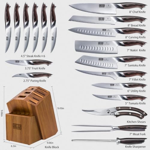 HOSHANHO 20PCS Knife Set, Ultra Sharp Japanese Kitchen Knife Set - Image 4