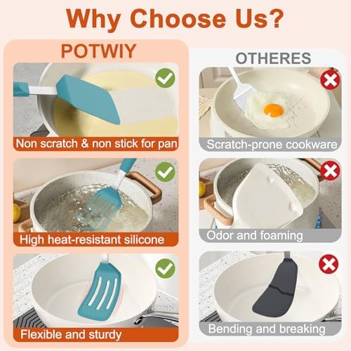 2 Pack Silicone Kitchen Spatula Set, 600°F Heat Resistant - Image 7