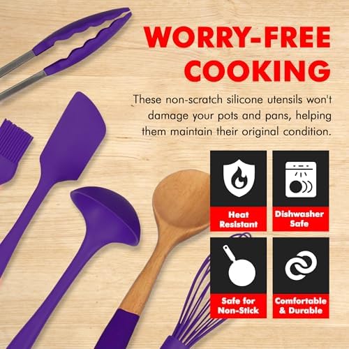 Chef Craft Premium Silicone Kitchen Tool and Utensil Set, 11 Piece - Image 3