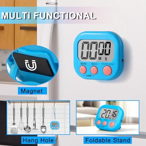 ZILLEEN Classroom Timer for Kids Teachers 6 Pack Digital Timers Blue White - Image 2
