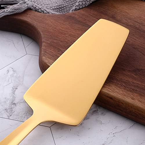 6 Pcs Gold Cake Server, Stainless Steel Titanium Plated Pizza Spatula - Image 4