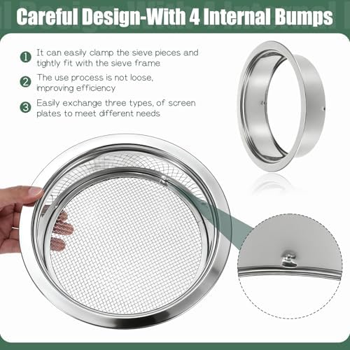 Soil Sieve Set Stainless Steel Garden Soil Sifter, Compost Mesh Sifter - Image 4