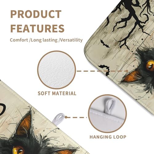Black Cat Fall Pumpkin Dish Drying Mat 18x24 - Image 3