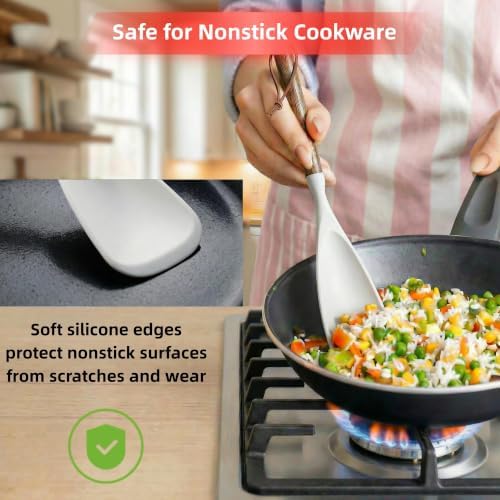 Silicone Cooking Spoon Spatula for Nonstick Cookware, Heat Resistant - Image 5