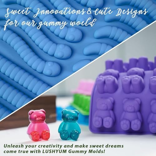 LUSHYUM 4PCS 5~14ML Gummy Bear & Worm Moulds Set, 100 Total Cavities - Image 5