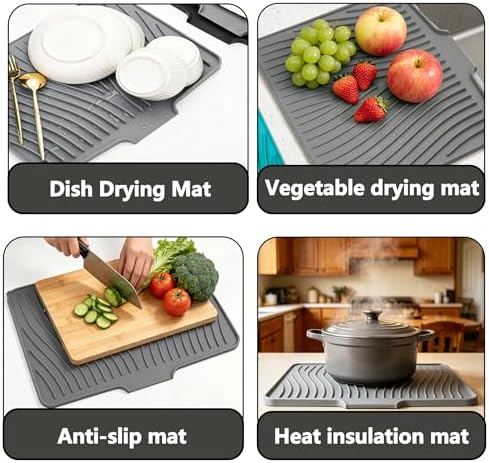 EBIGIC Silicone Dish Drying Mat, 19.7"*17"Dish Drying Pad, Kitchen Accessories - Image 6
