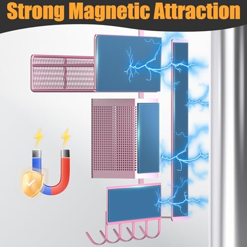 Magnetic Spice Rack for Refrigerator, 7 Pack 100% Metal Strong Magnet Shelves - Image 3