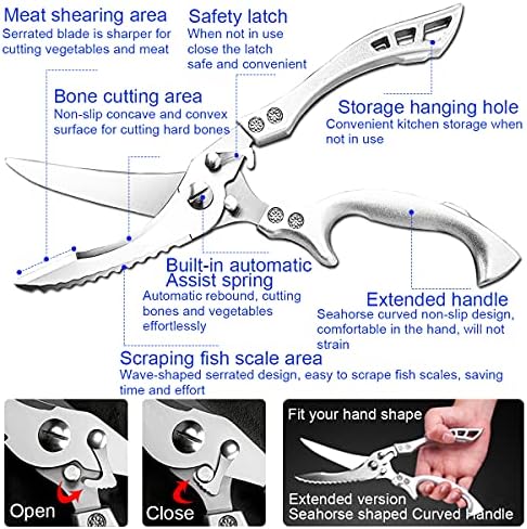 ANDONG Upgrade Heavy Duty Stainless Steel Kitchen Scissors - Image 2