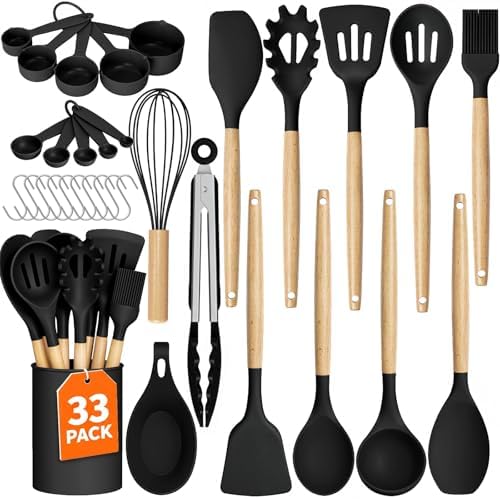33Pcs Kitchen Utensils Set Silicone Cooking Utensils Set by WiseLife
