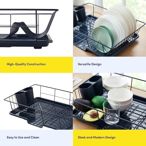 Sweet Home Collection Space-Saving 3-Piece Dish Drainer Rack Set: Efficient - Image 6