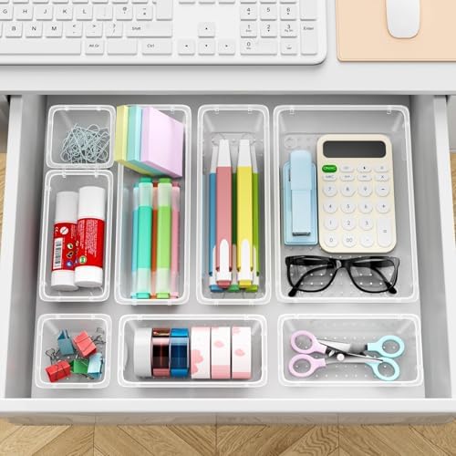 12 PCS Drawer Organizer Set, Makeup Organizers, Tool Storage Trays - Image 6